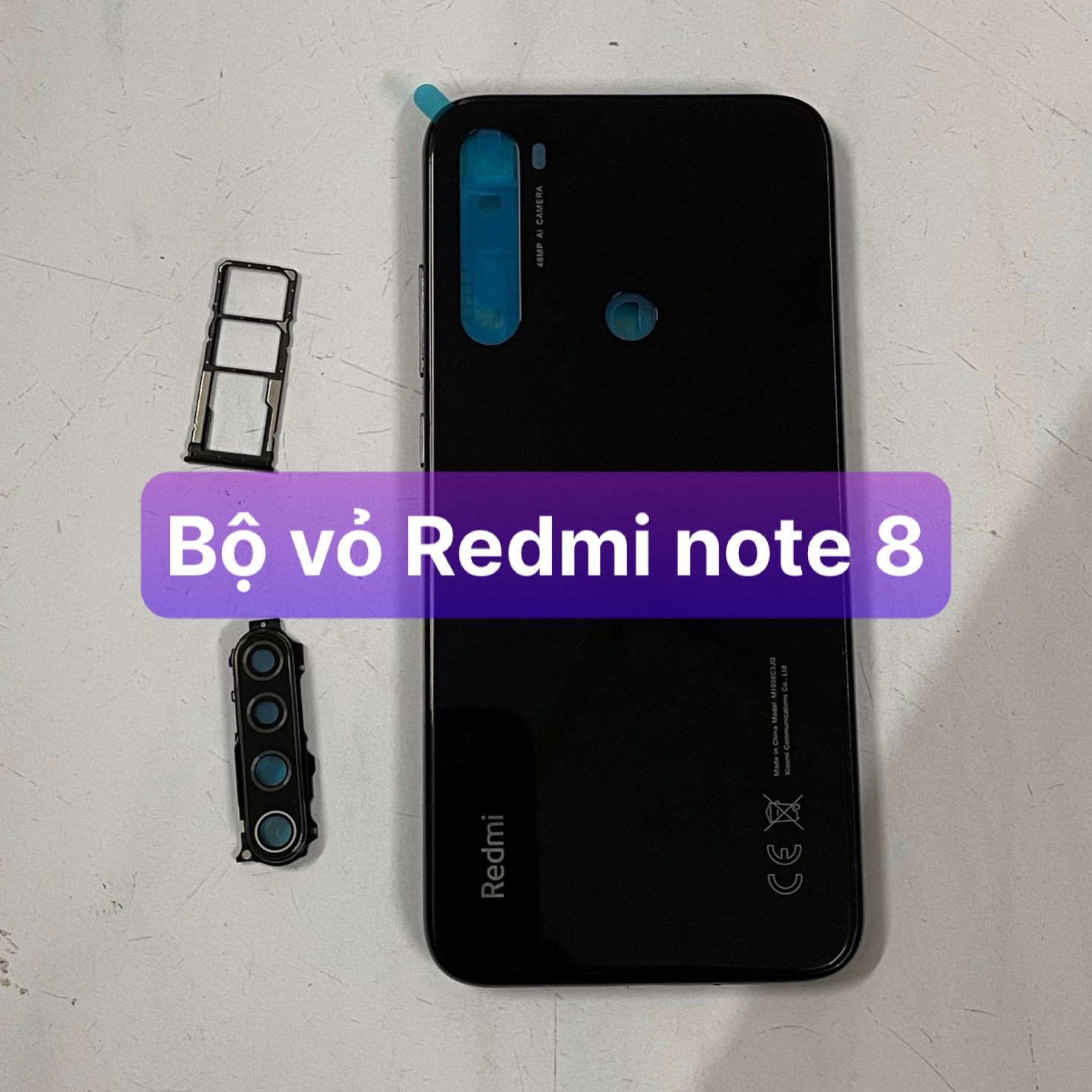 bộ vỏ sườn zin xiaomi Redmi note 8 , kèm khay sim,phím,kính camera
