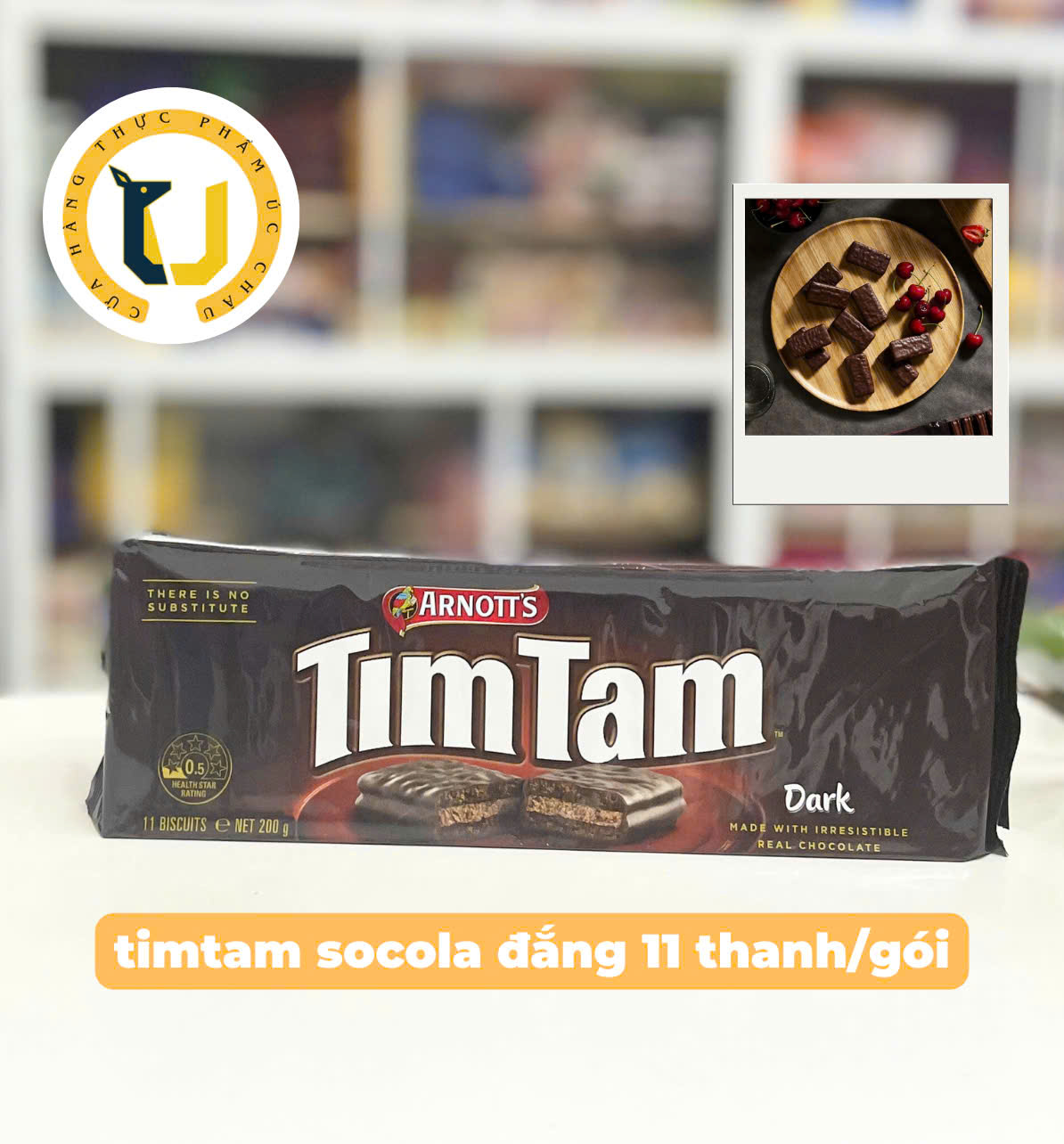 (HÀNG ÚC) Bánh quy xốp phủ socola thương hiệu Timtam  Arnott's chocolate biscuit