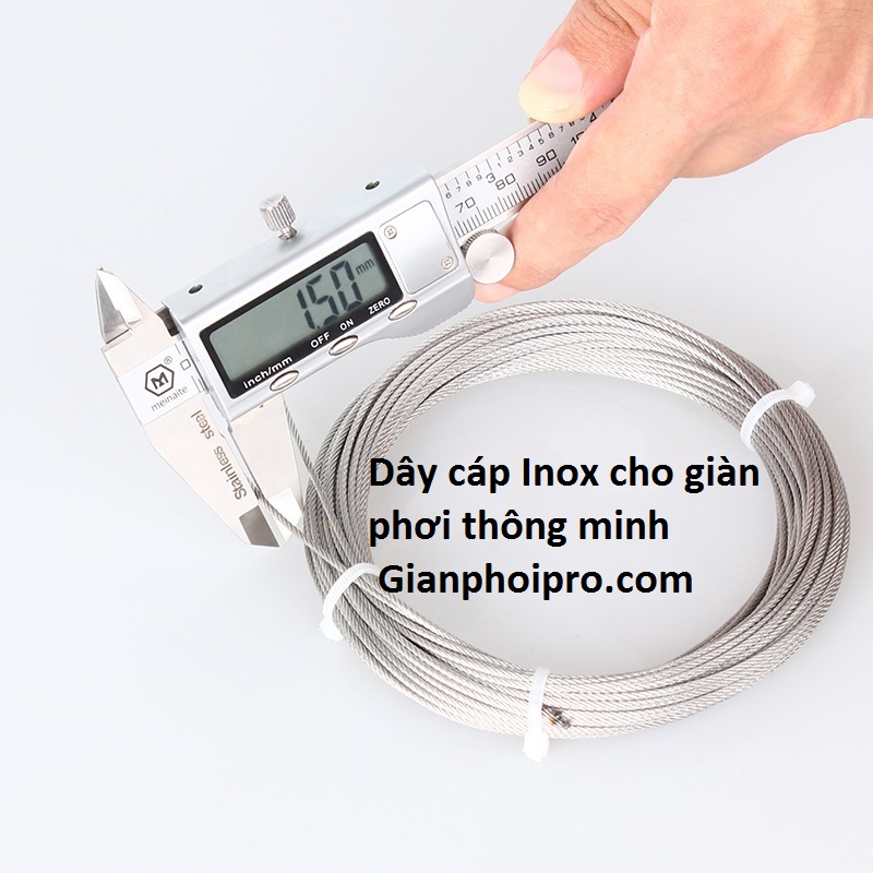 Dây cáp giàn phơi thông minh, Sợi cáp cho giàn phơi thông minh ( Loai Tốt Inox 304 )