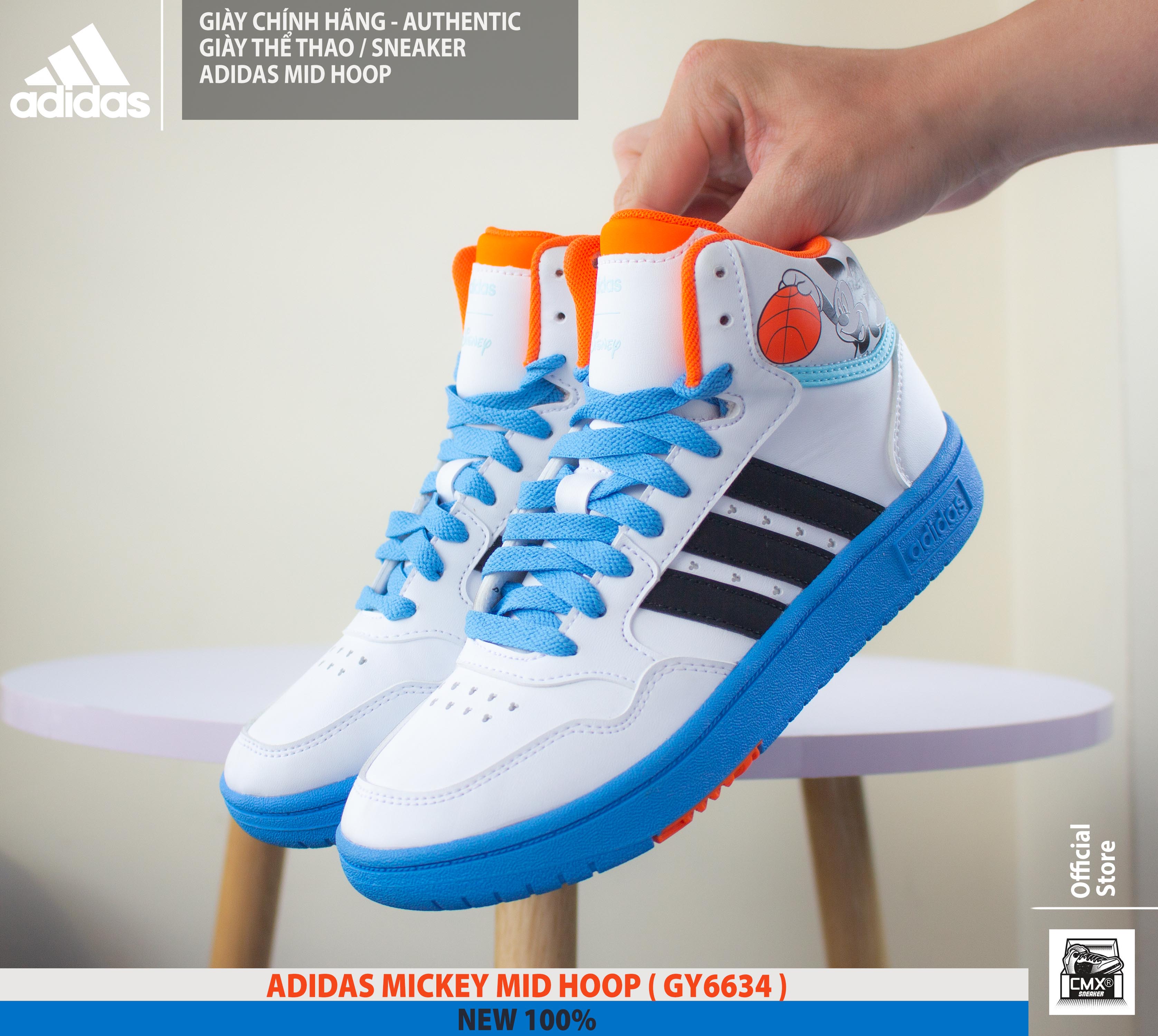😘 [ HÀNG CHÍNH HÃNG CÓ SẴN ] Giày Adidas MICKEY Mid Hoop ( GY6634 ) - AUTHENTIC 100%