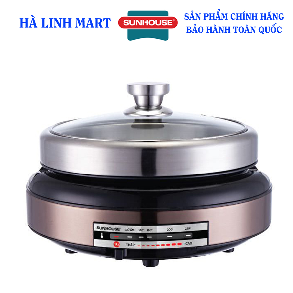 Nồi lẩu điện SUNHOUSE SHD4526 - Nồi lẩu điện đa năng chính hãng, công suất 1300W, dung tích 4 lít, bảo hành 12 tháng