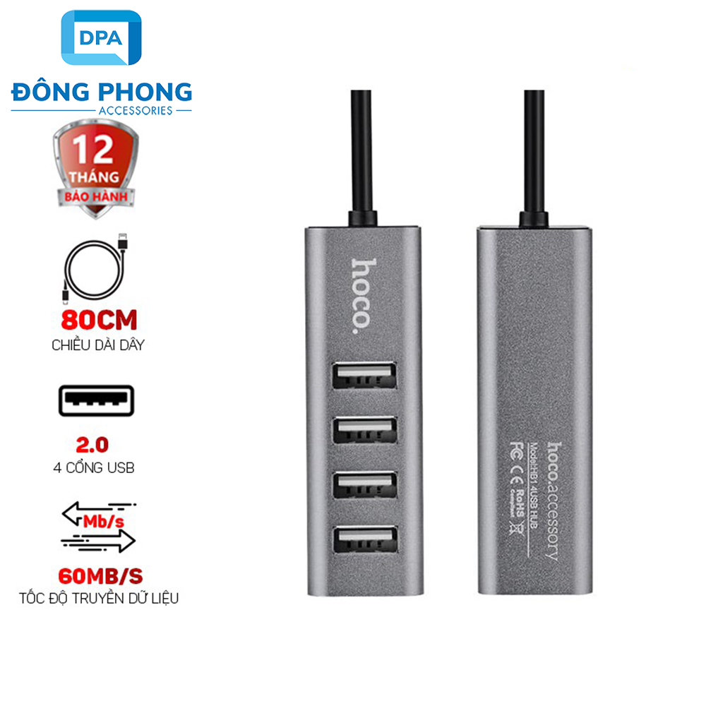 Bộ Chia USB 4 Cổng Hoco HB1 Chính Hãng