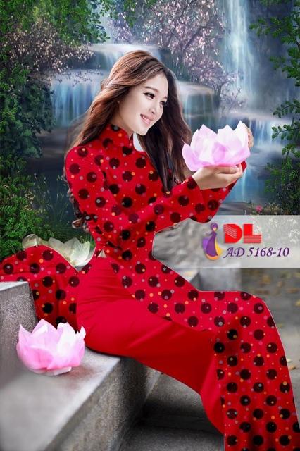 Vải áo dài chấm bi