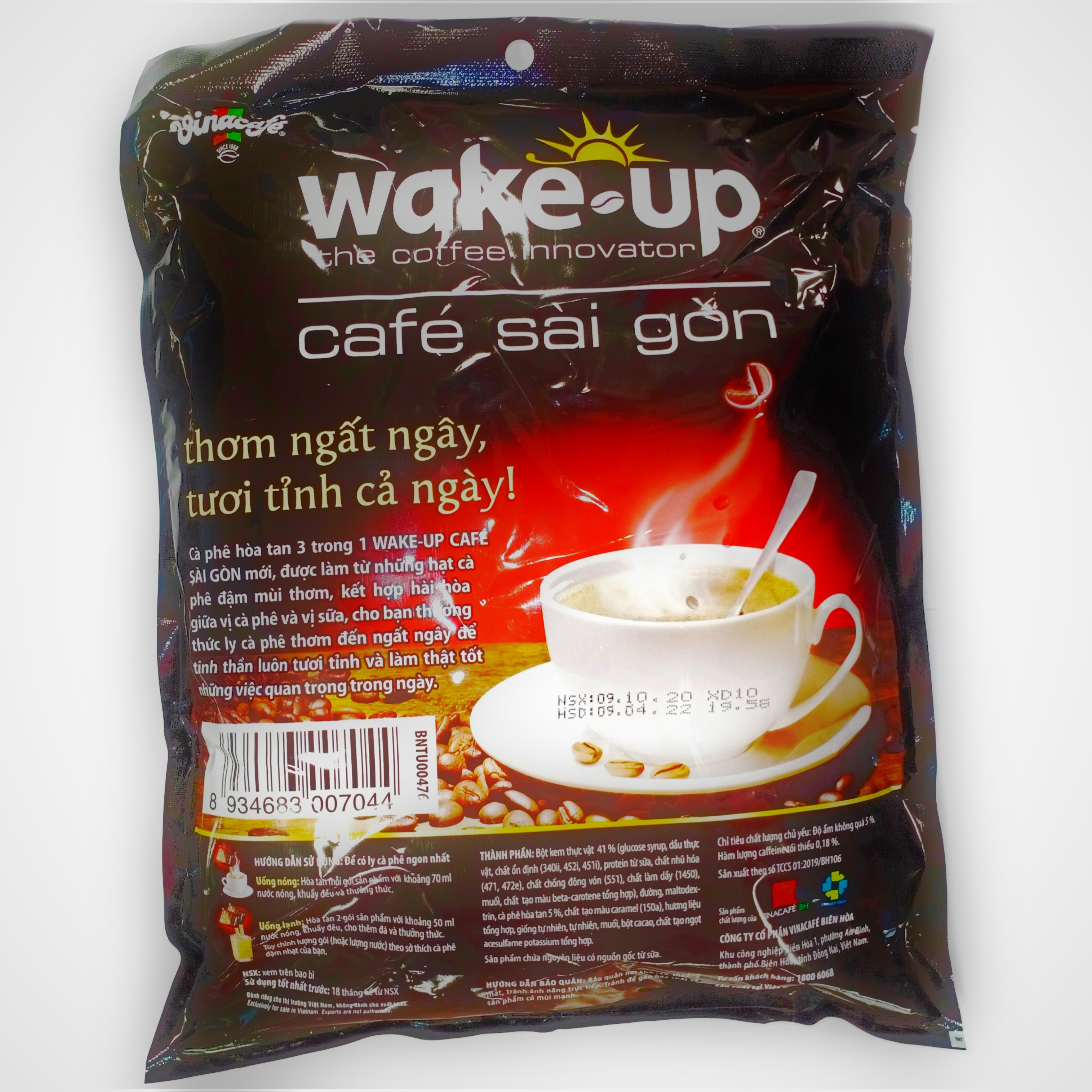 Cà Phê Sữa 3 in 1 Wake Up Café Sài Gòn 456g( 24gói x 19g)