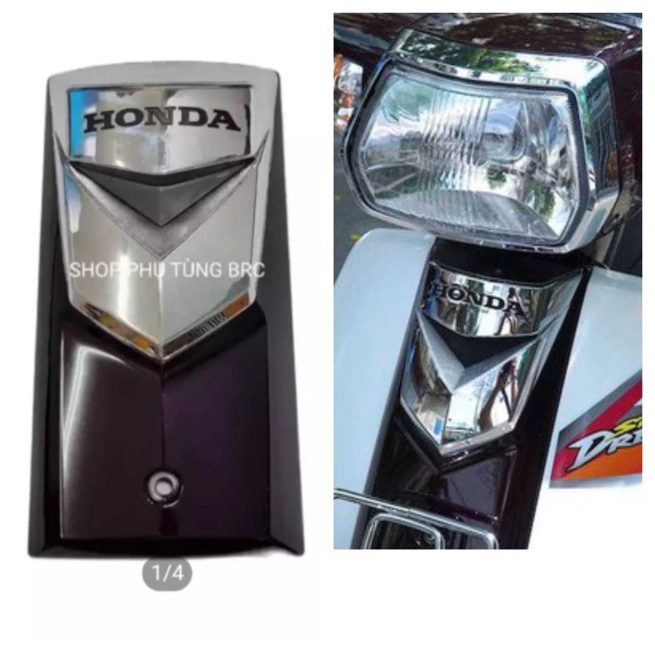 Mặt nạ SUPER DREAM dùng cho xe SUPER DREAM, DREAM II ( Sản phẩm gồm: 1 cái nạ lớn sơn màu nho và 1 cái nạ nhỏ mạ CROM)