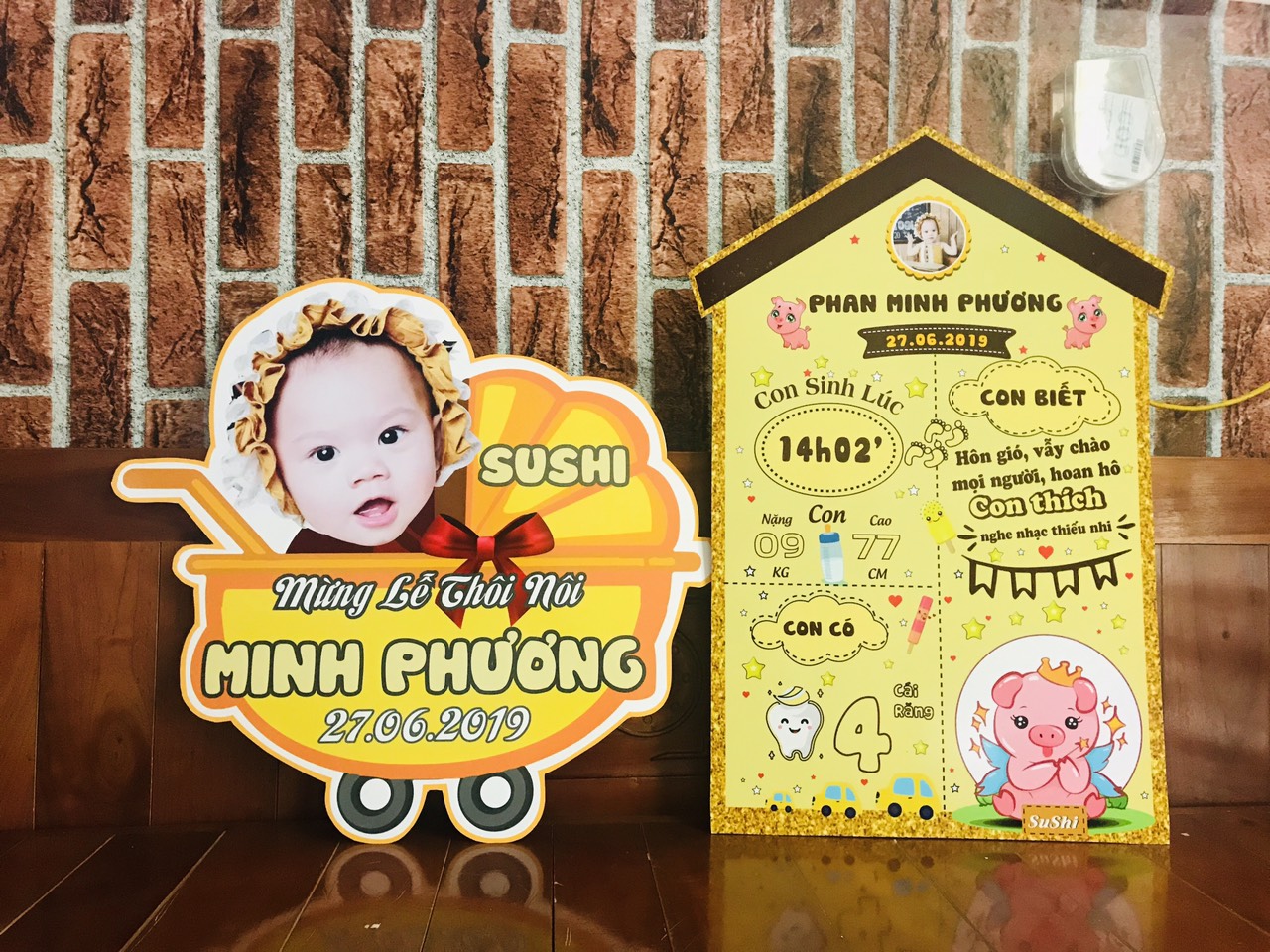Bảng tên trang trí sinh nhật cho bé