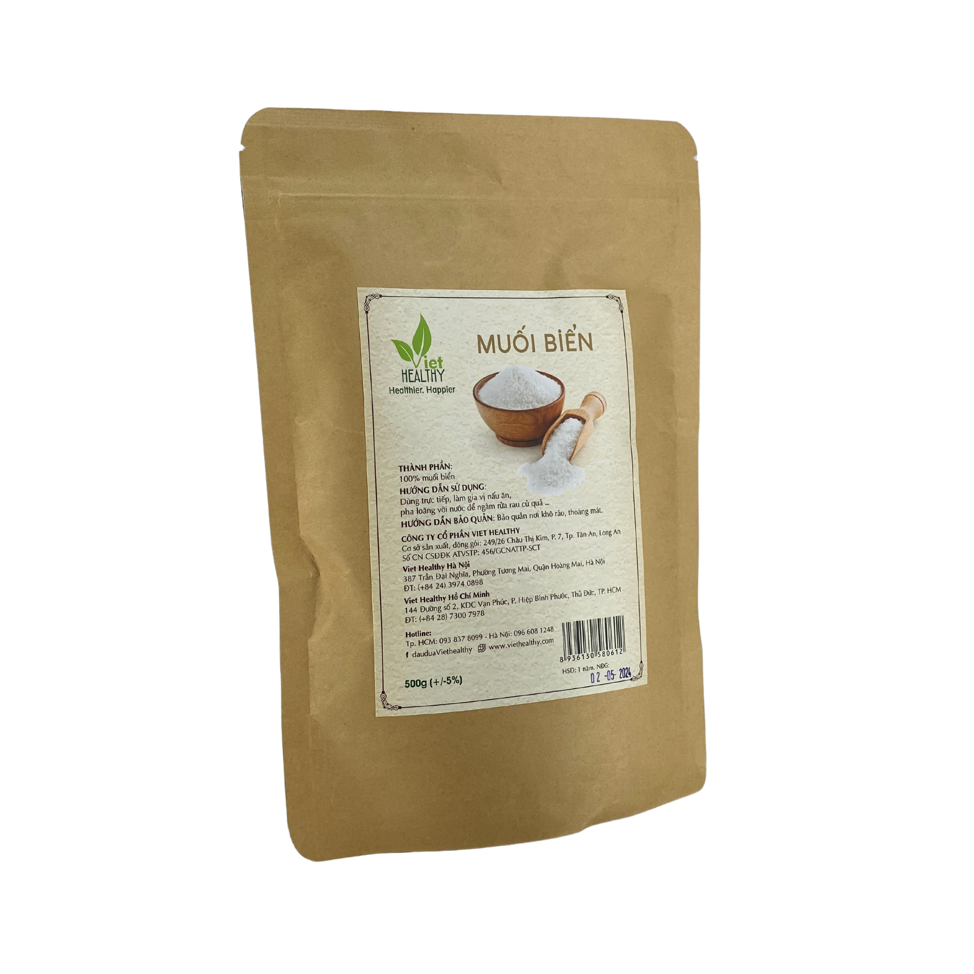 Muối biển tinh khiết Viet Healthy 500gr