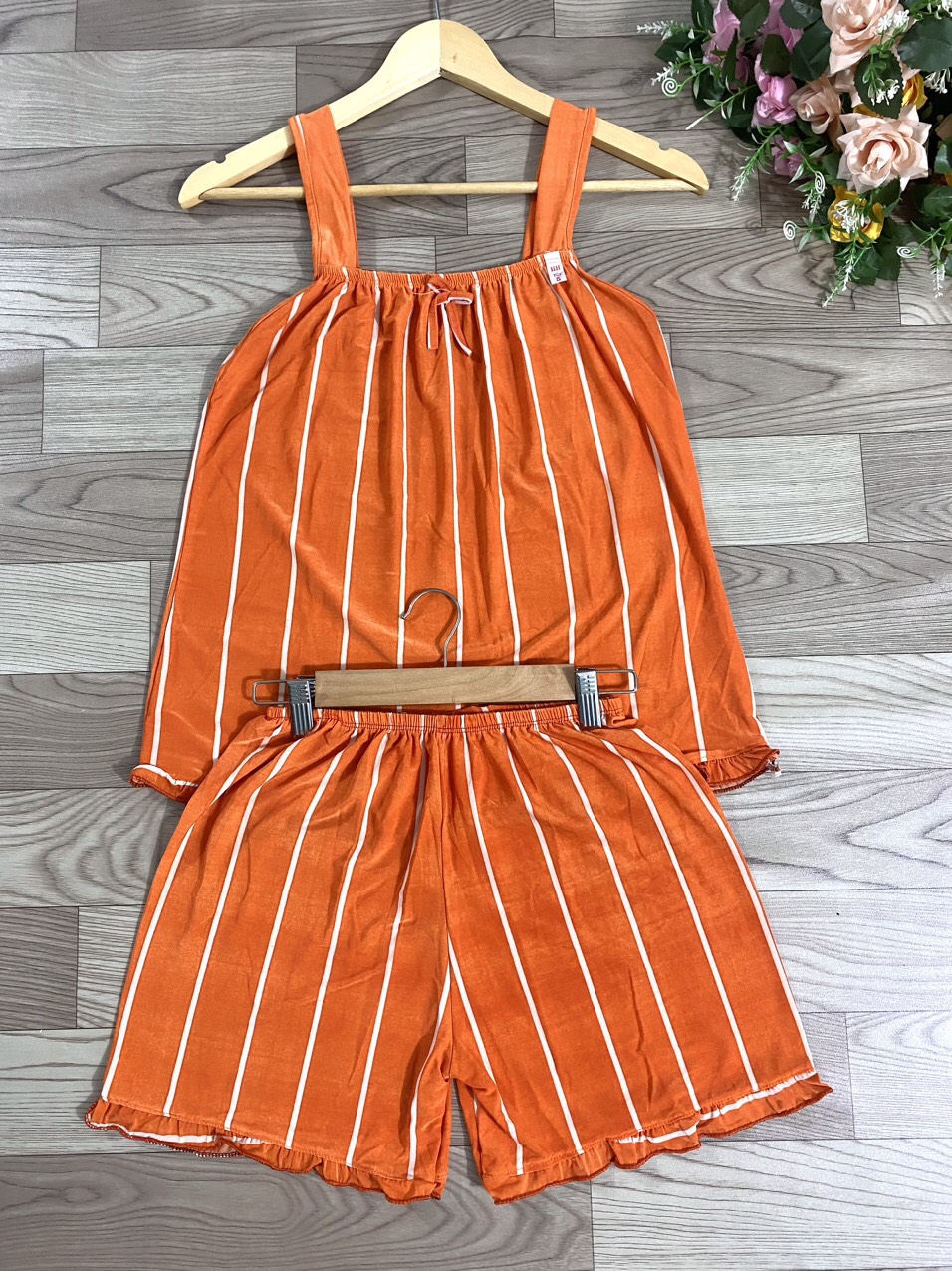 [2 SIZE 45-60KG TÙY CHIỀU CAO] SET BỘ NGỦ THUN LẠNH ĐÙI KẺ THỜI TRANG