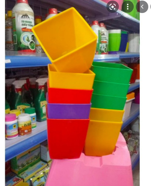 Set 10 chậu nhựa mini vuông v9