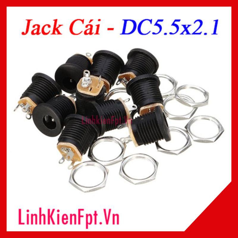Jack nguồn dc5.5x2.1mm có ốc vặn - 10 cái