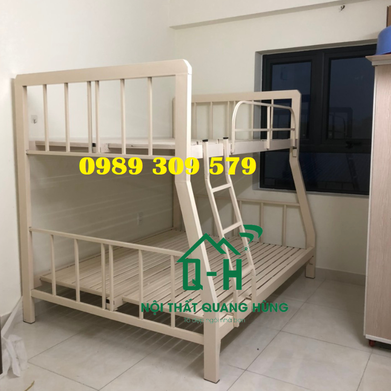 Giường tầng sắt hộp vuông 4x8 chắc chắn giao nhanh hcm