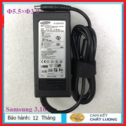 ⚡️Sạc Laptop Samsung 19V – 3.16A RC425 RF411 RV408 RV409 tặng kèm dây nguồn