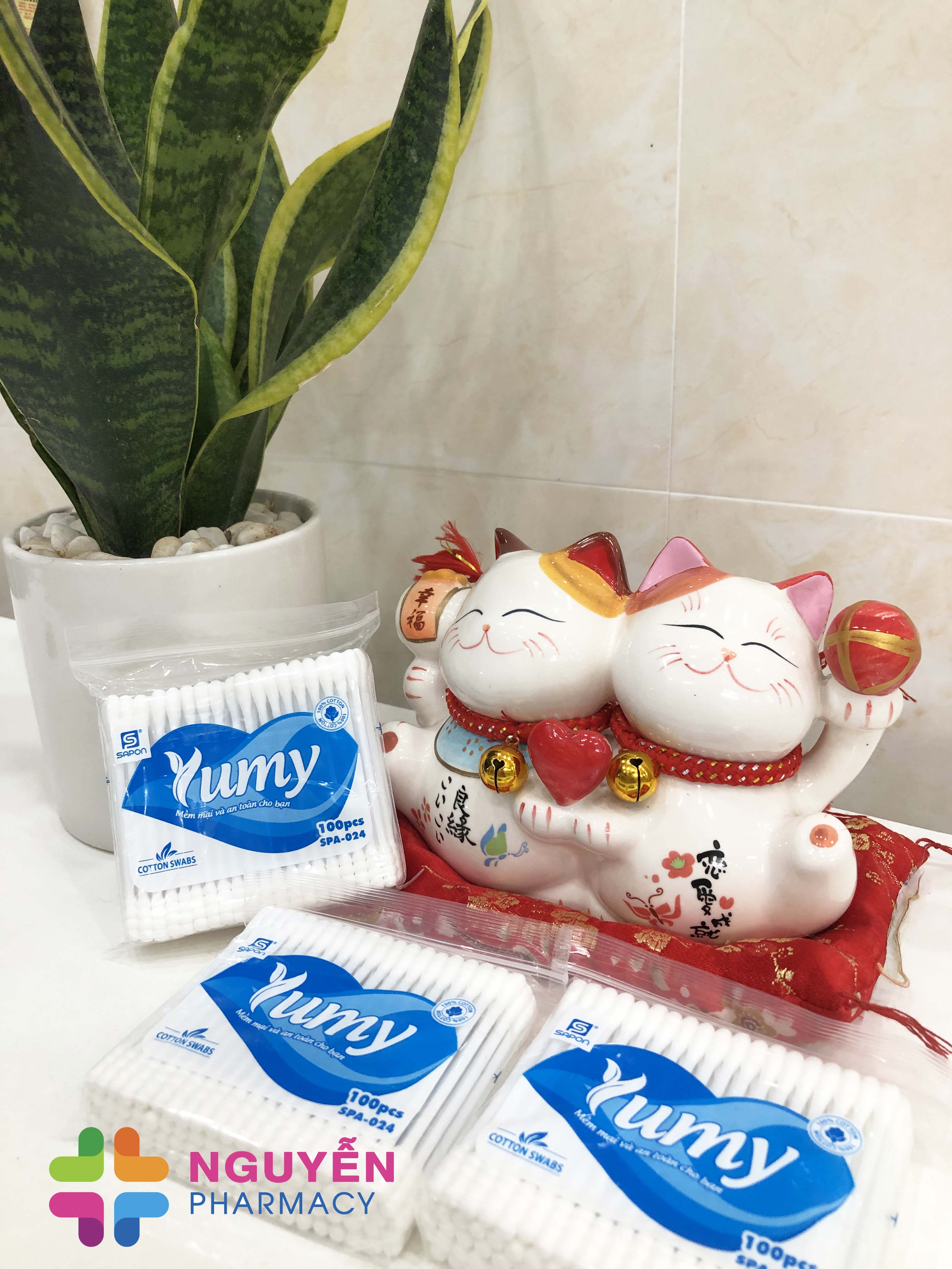 Tăm Bông Cao Cấp Yumy - Túi 100 cái