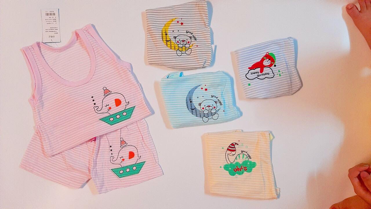 5 bộ ba lỗ cotton giấy cho bé [LOẠI 1] FREESHIP