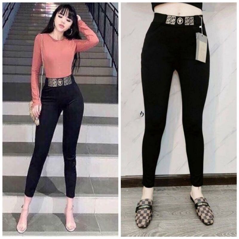 Quần legging umi hàn cạp chữ siêu phẩm hót ảnh video thật