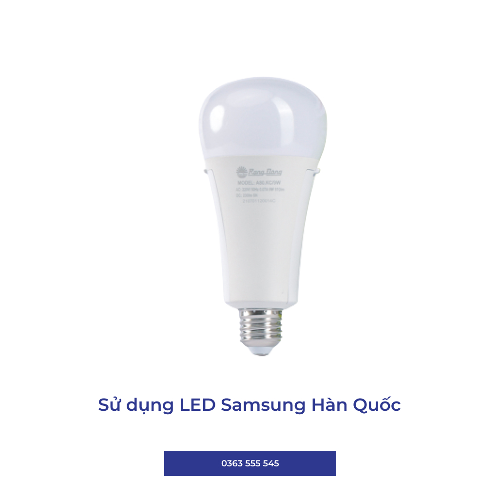 Đèn LED Bulb tích điện 9W Rạng Đông A80.KC/9W