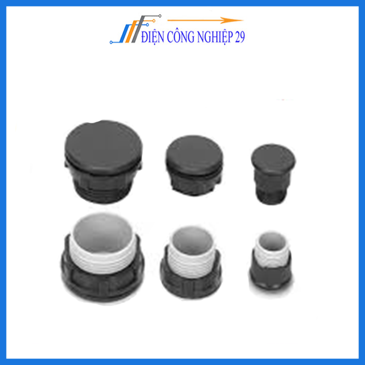 Nút bịt tủ điện có ren phi 22 ( 10 cái )