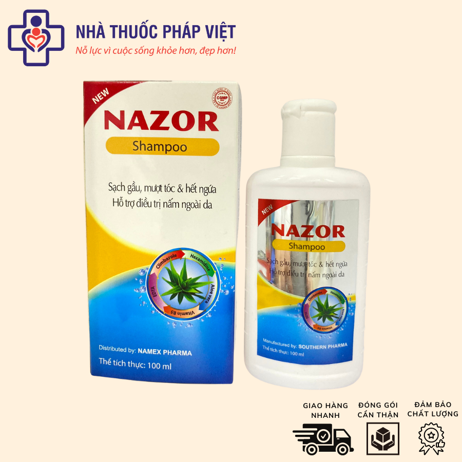 (CHÍNH HÃNG) Dầu Gội Nazor Sạch Gầu, Mượt Tóc, Hết Ngứa Da Đầu - 100ml