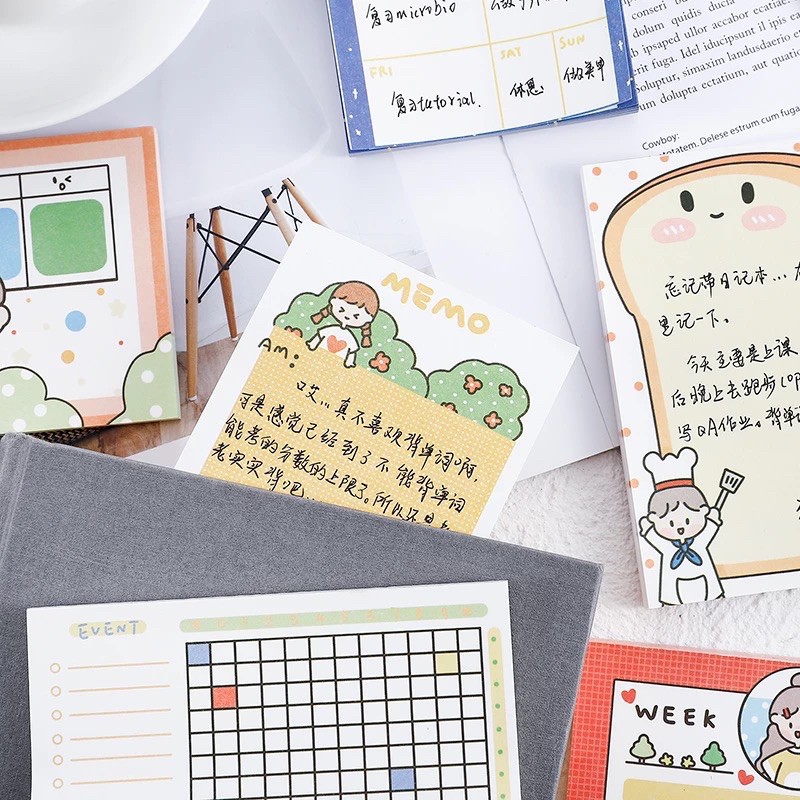 Mix 60 Tờ Note Lớn Dễ Thương 6 Mẫu