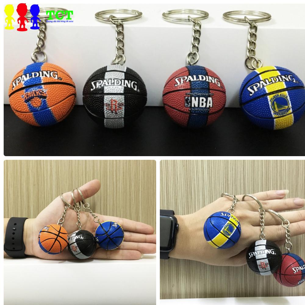 Móc khóa quả bóng rổ logo câu lạc bộ bóng rổ nhà nghề NBA Warriors Rockets Cavaliers Knicks