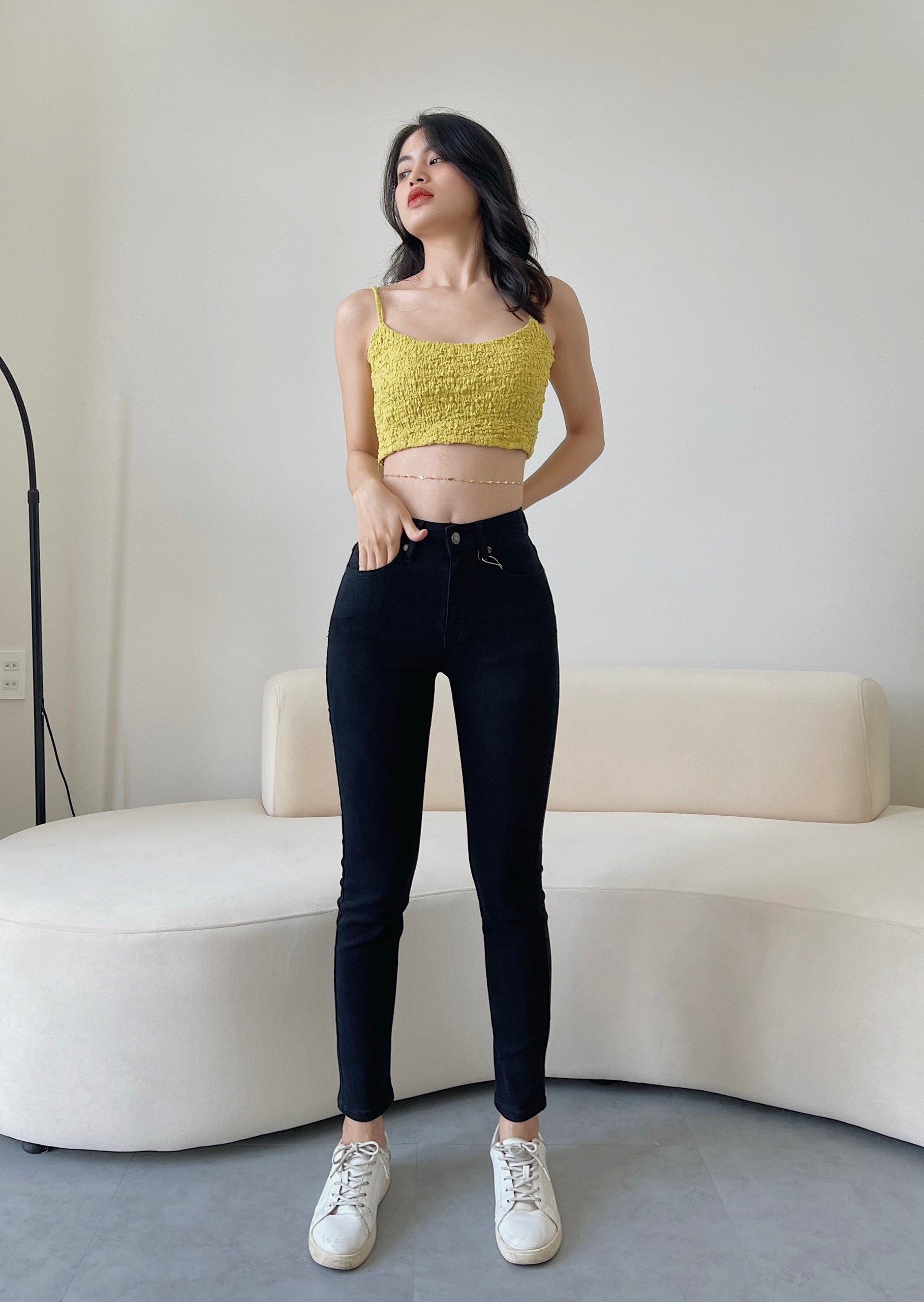 Quần jean nữ ôm skinny trơn xuất khẩu cao cấp REVERCLOTHINGS Skinny Pants