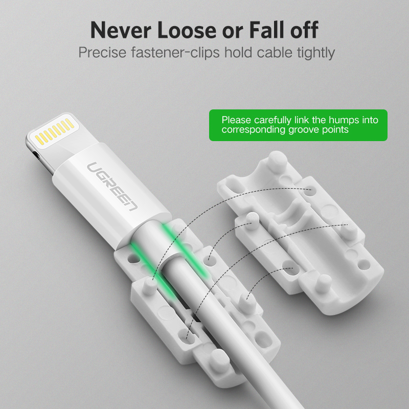 Bảo Vệ Cáp UGREEN, Bộ Tiết Kiệm 6 Dây Lightning Bảo Vệ Kẹp Cáp Sạc Apple Bảo Vệ Dành Cho iPhone 14 Plus/iPhone 14 Pro Max 5iPhone 14 Plus/iPhone 14 Pro Max6s 6S Plus 7 7 Plus Trắng-Quốc Tế