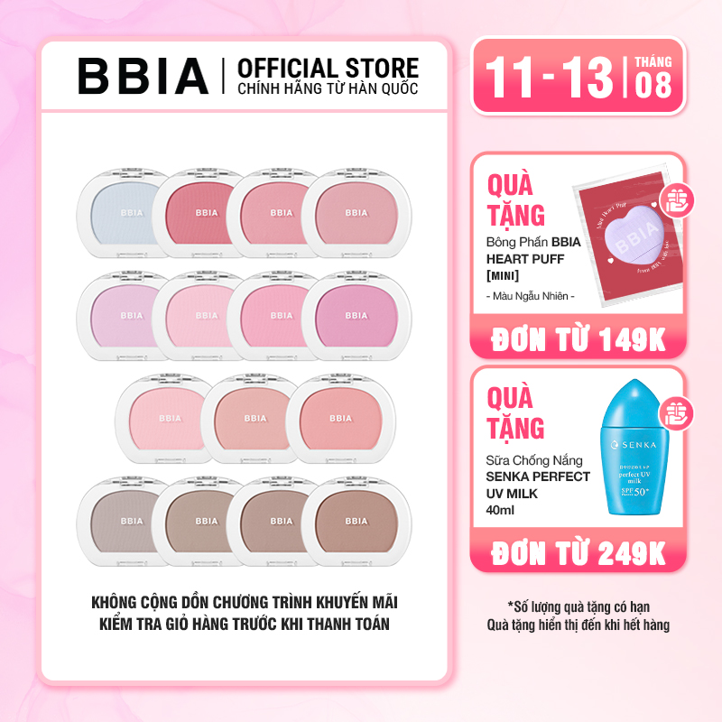 Phấn má hồng mịn lì, đa năng BBIA Last Blush 4g