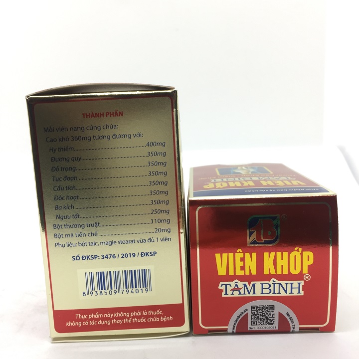 VIÊN KHỚP TÂM BÌNH lọ 60 viên
