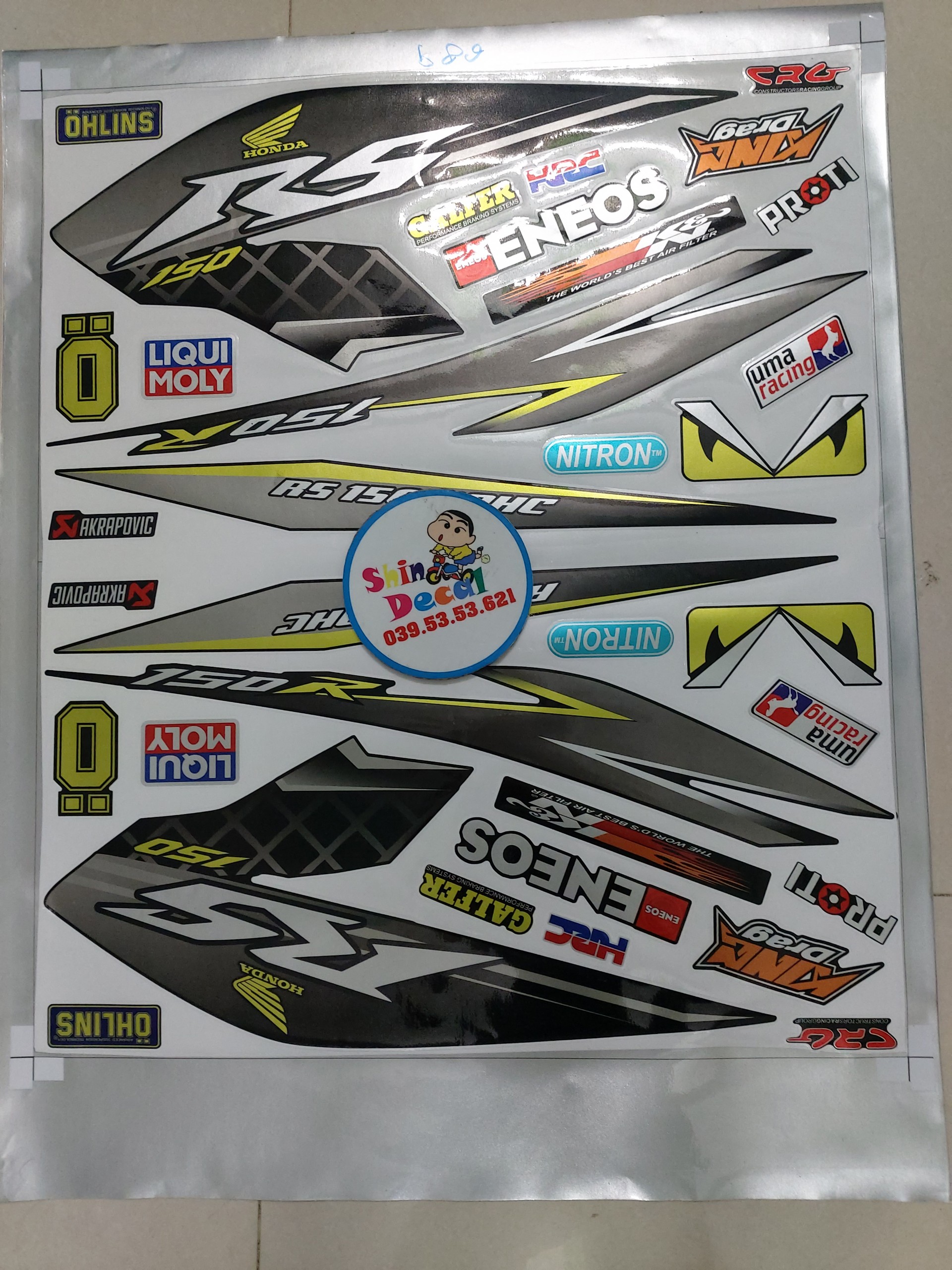 Tem sonic RS 150R tặng logo