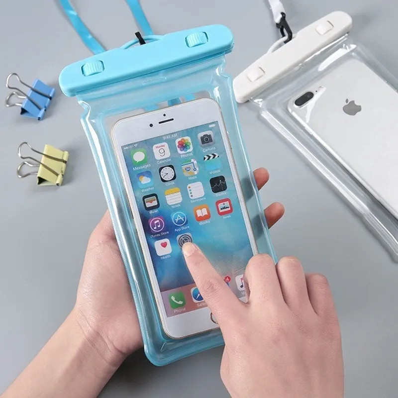Túi đựng điện thoại trong suốt chống thấm nước tiện lợi cao cấp khi đi bơi đi mưa - Túi điện thoại chống nước đi biển đi du lịch tiện lợi có kèm dây đeo
