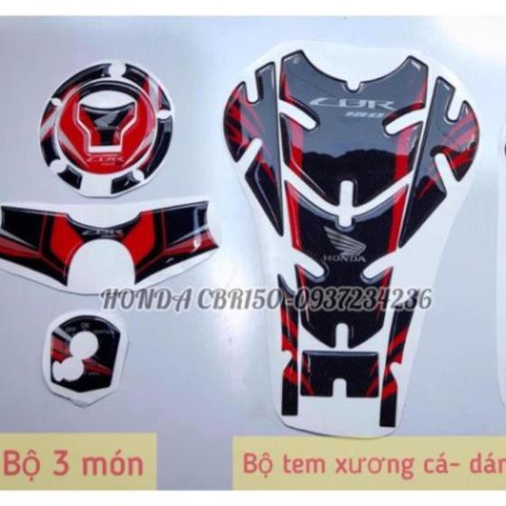 Tem keo nổi dành cho CBR150 2016-2018-2019 ( chảng ba/ỏ khóa/ nắp bình xăng/ tem xương cá)