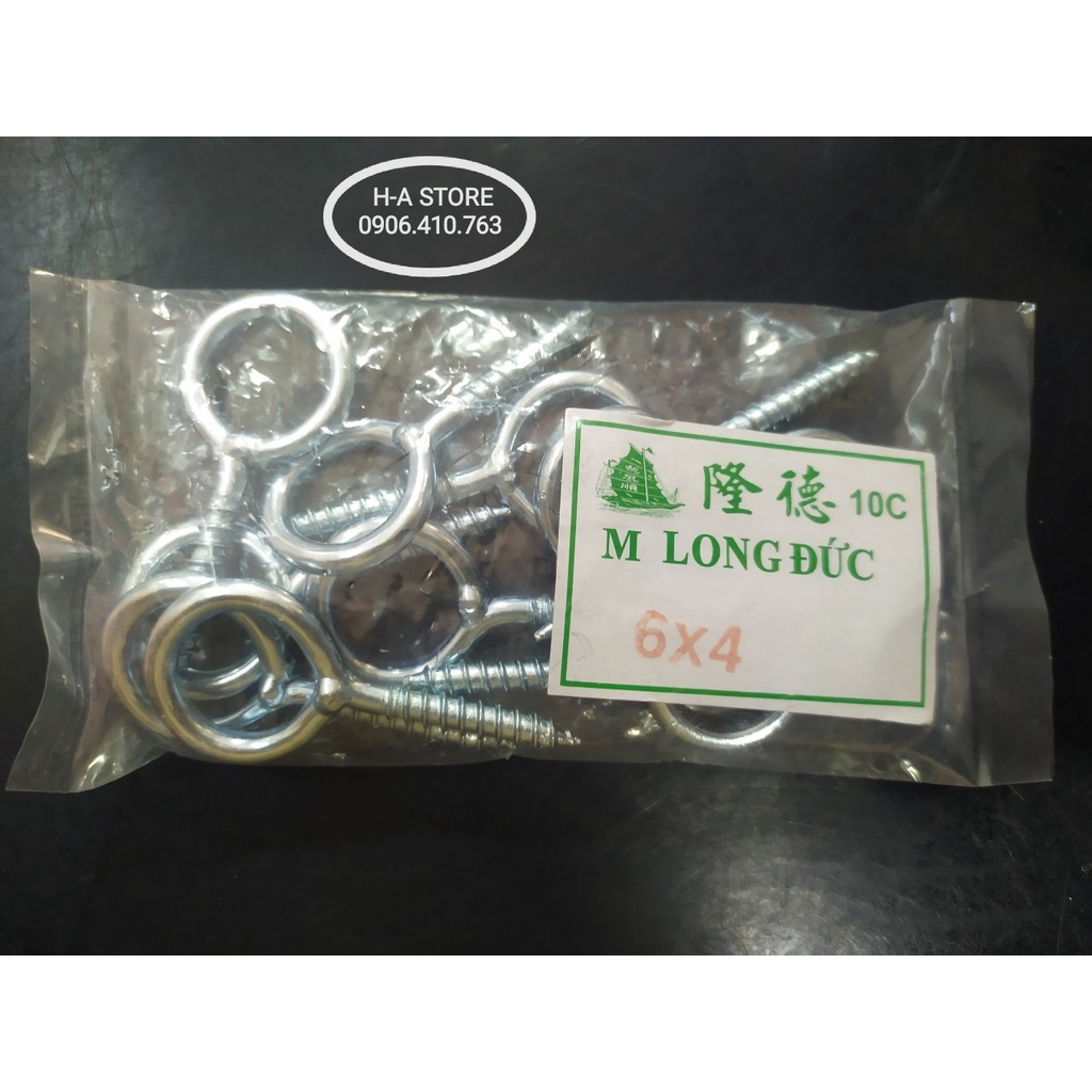 (Xả hàng) Vít khoen tròn treo móc Long Đức 4x2 / 5x3/ 6x4
