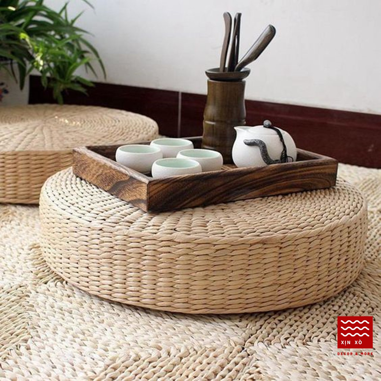 Đệm ngồi lục bình D40 x H10 cm/ Water hyacinth stool