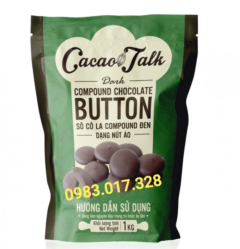 Sô Cô La Compound Đen Dạng Nút Áo Cacao Talk 1kg