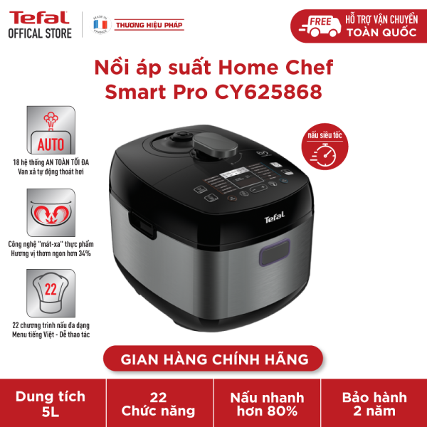 Giá bán Nồi áp suất Tefal Smart Pro Multicooker CY625868 - 1000W, 5L