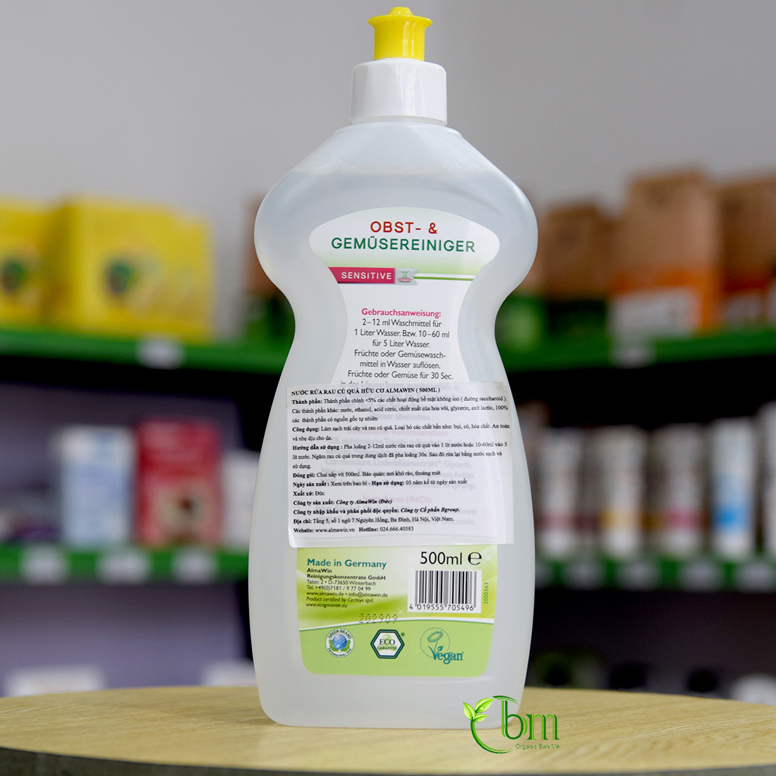 Nước rửa rau quả hữu cơ 500ml - Almawin