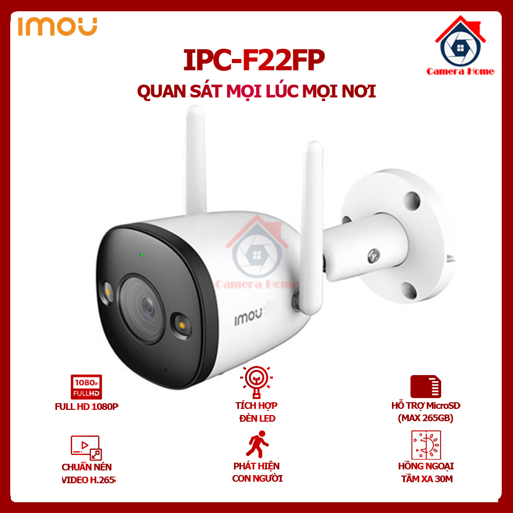 [BÁN LẺ - GIÁ SỈ] Camera IMOU IPC-F22FP 2MP - Đèn Hồng Ngoại Quay Đên Lên Đến 30m -  Tích Hợp Đèn LED - Camera Home