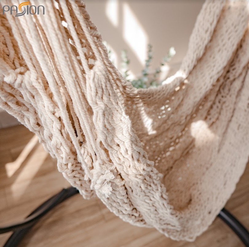 Knitted net hammock chair include Iron Foot Hammock