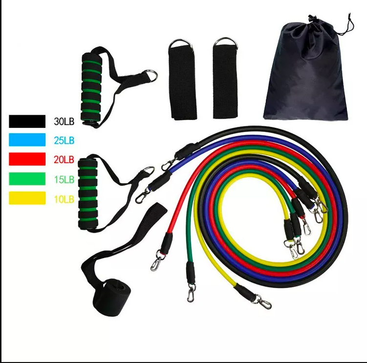 Bộ 5 dây ngũ sắc 11 món tập full body i dụng cụ tập gym cao cấp