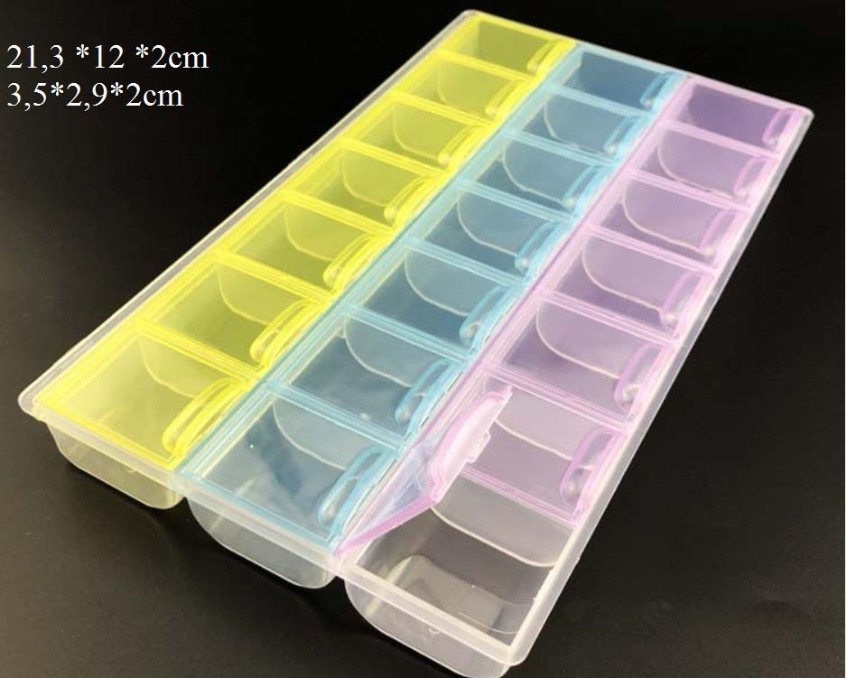 Hộp đựng đá dành cho tranh đính đá (hộp trung bình) 22x12x2 cm