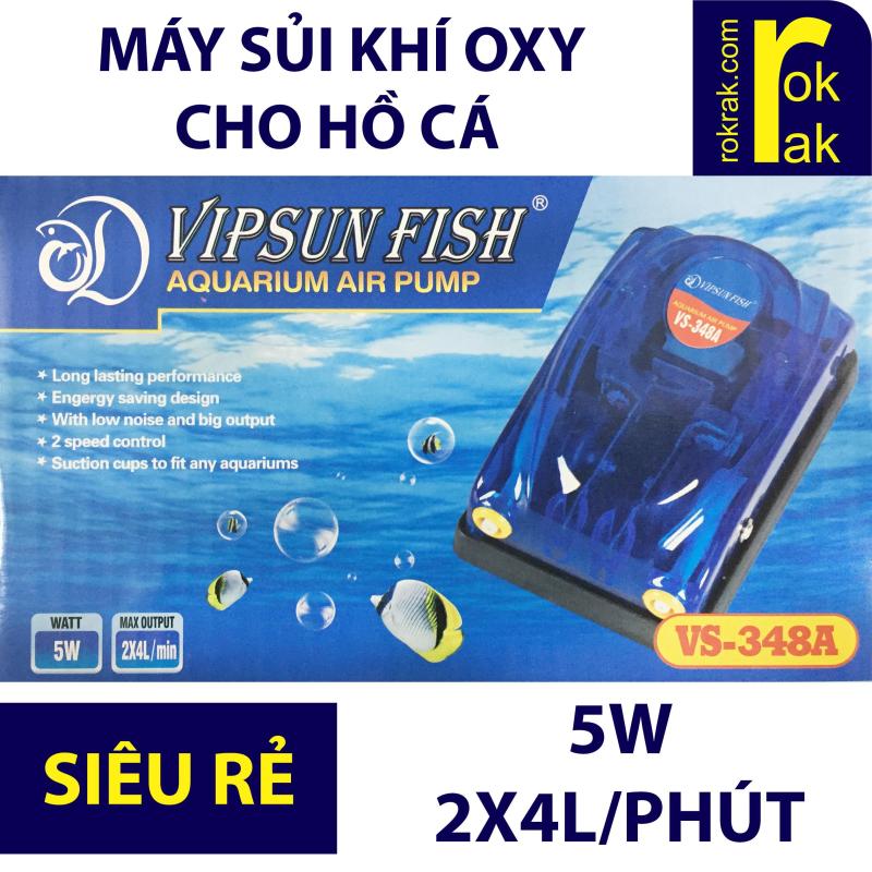 Máy sục khí oxy 2 vòi 5W VIPSUN VS-348A cho bể cá