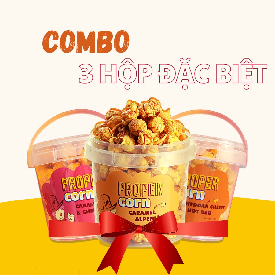 COMBO 3 Hộp bắp rang bơ VỊ ĐẶC BIỆT - MỚI