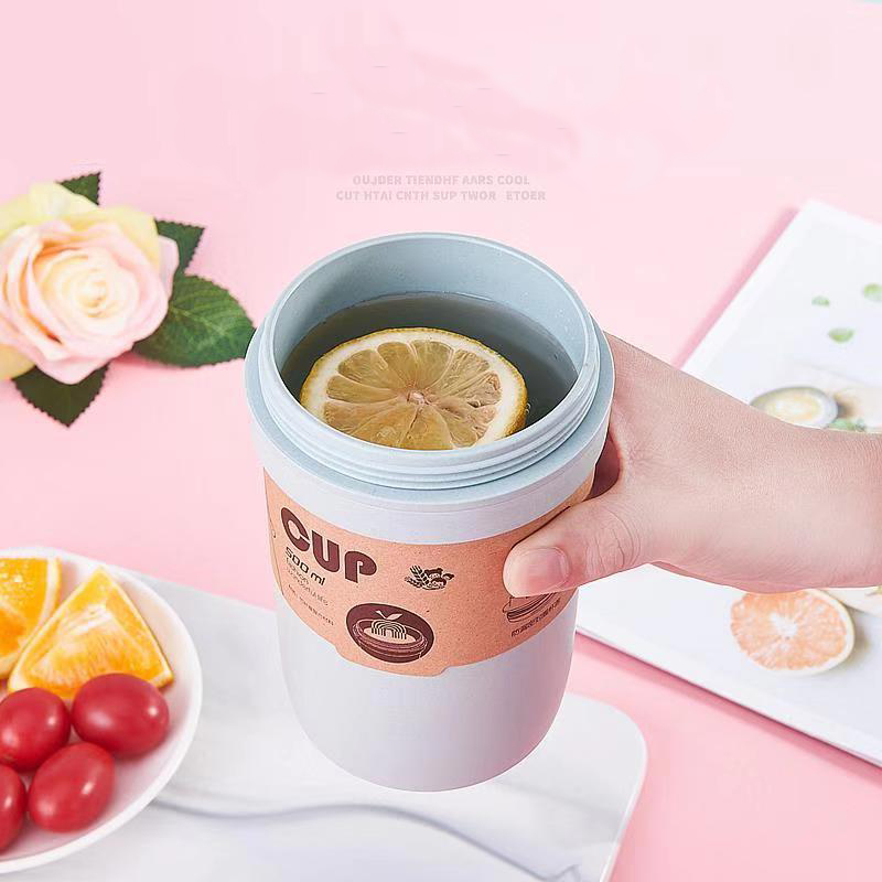 Bình nước nhựa lúa mạch 2 lớp 500ml