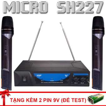 mic hát karaoke , bộ 2 micro không dây và đầu thu sh-227 hát karaoke cực hay , chất lượng âm thanh tự nhiên chuyên nghiệp (tặng pin 9v)