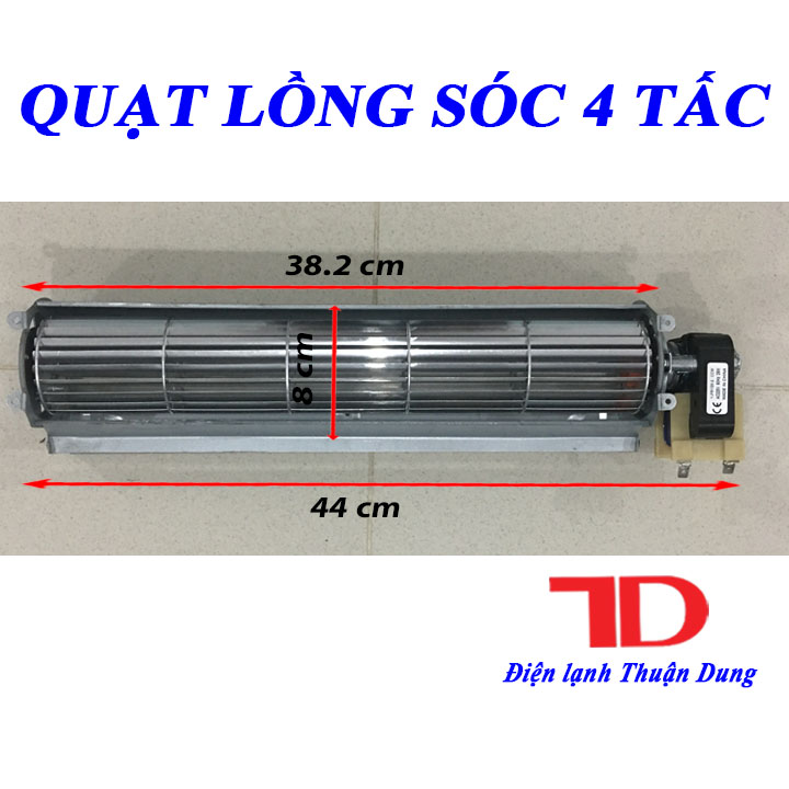 Quạt lồng sóc 4 tấc, Quạt lồng sóc tủ mát cánh nhôm 4 tấc, Quạt tủ mát 220v 1.900RPM - Điện lạnh Thuận Dung