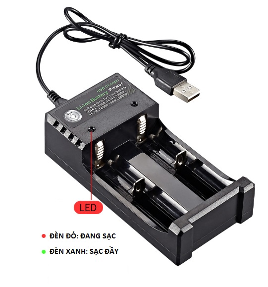 Sạc Pin 18650 Cao Cấp ( Có Đèn Báo Khi Sạc Đầy )[TP.HCM]
