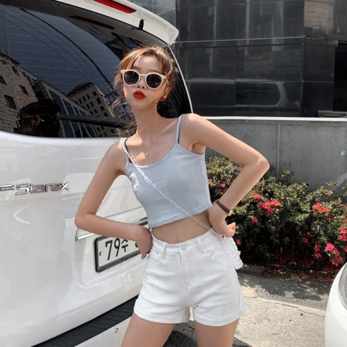 Áo thun hai dây croptop nữ thời trang