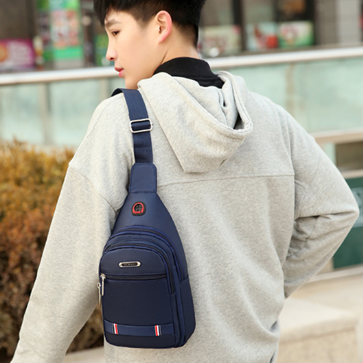 Túi đeo chéo nam vải Canvas phong cách Hàn Quốc tặng kèm ví da nam thanh lịch sang trọng