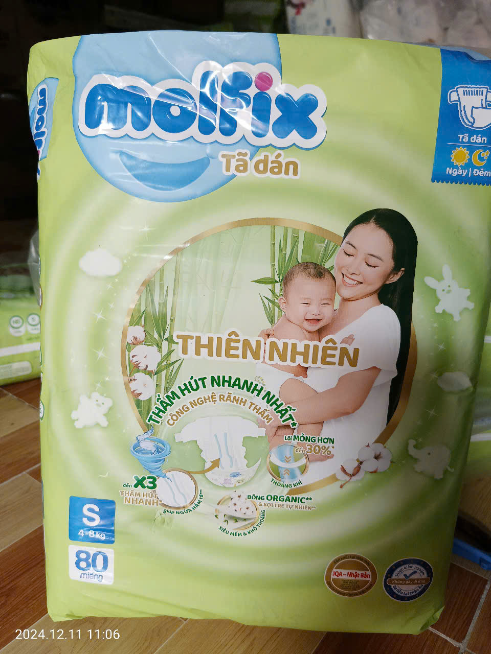 combo 2 gói tả dán Molfix size S 80+8 miếng