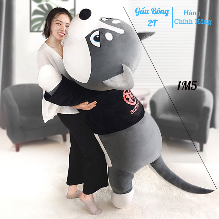 Gối Ôm Gấu Bông Chó Alaska Tức Giận.